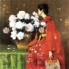 William Merritt Chase Famous Paintings - Peonies